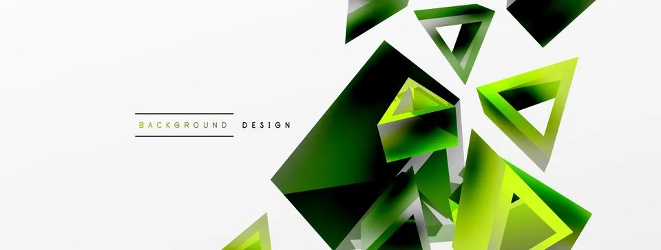 Triangle abstract background. 3d vector basic shape technology or business Stock Illustration