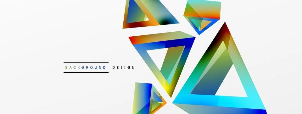 Triangle abstract background. 3d vector basic shape technology or business Illustrazione stock