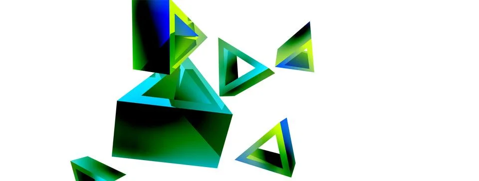 Triangle abstract background. 3d vector basic shape technology or business Stock Illustration