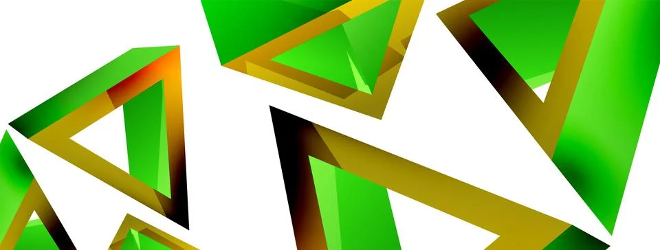 Triangle abstract background. 3d vector basic shape technology or business Stock Illustration