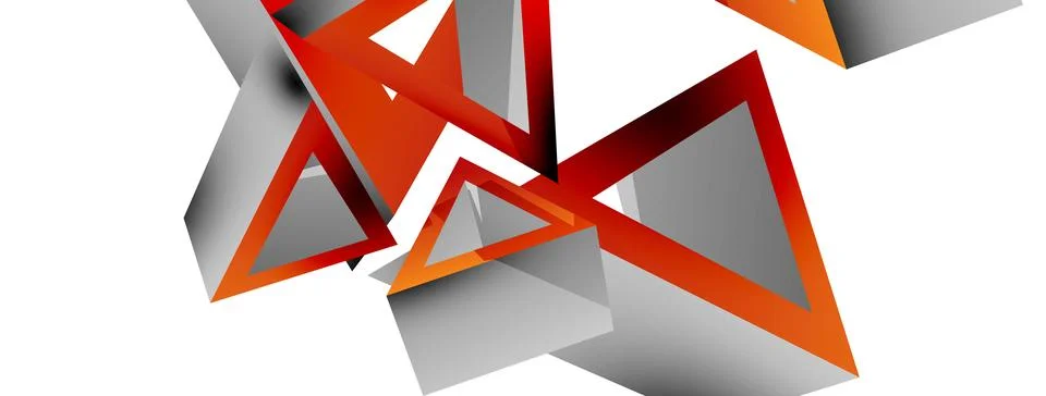 Triangle abstract background. 3d vector basic shape technology or business Stock Illustration