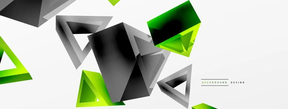 Triangle abstract background. 3d vector basic shape technology or business Illustrazione stock