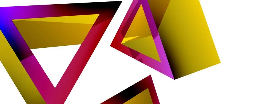 Triangle abstract background. 3d vector basic shape technology or business Stock Illustration