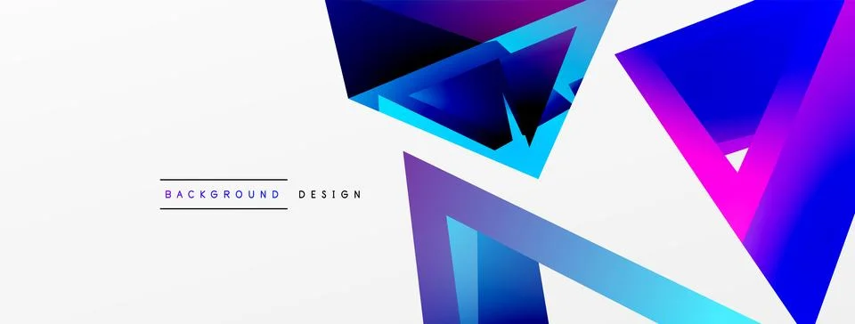 Triangle abstract background. 3d vector basic shape technology or business Stock Illustration