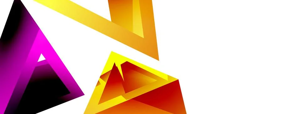 Triangle abstract background. 3d vector basic shape technology or business 스톡 일러스트
