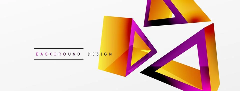 Triangle abstract background. 3d vector basic shape technology or business 스톡 일러스트
