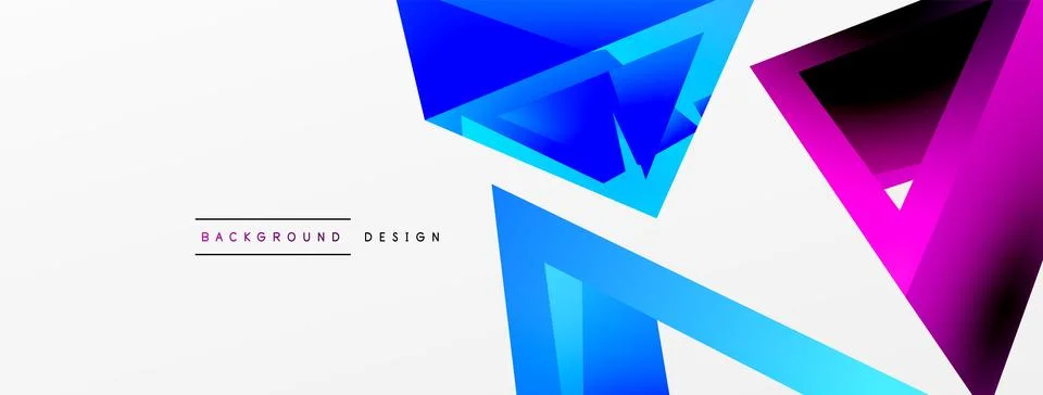 Triangle abstract background. 3d vector basic shape technology or business Stock Illustration