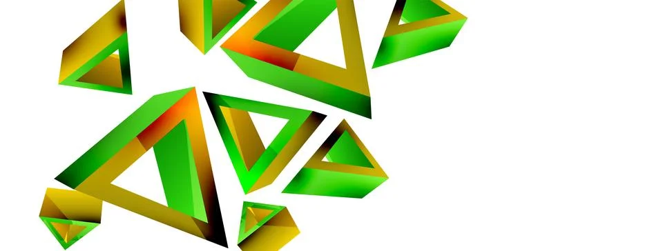 Triangle abstract background. 3d vector basic shape technology or business Stock Illustration