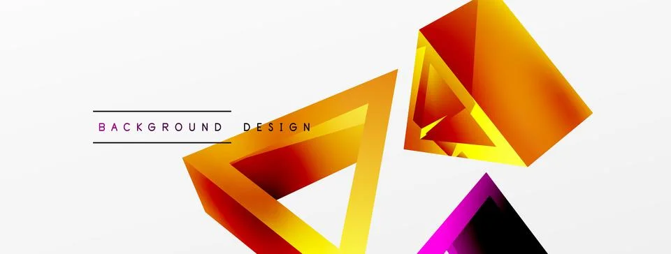 Triangle abstract background. 3d vector basic shape technology or business Illustrazione stock
