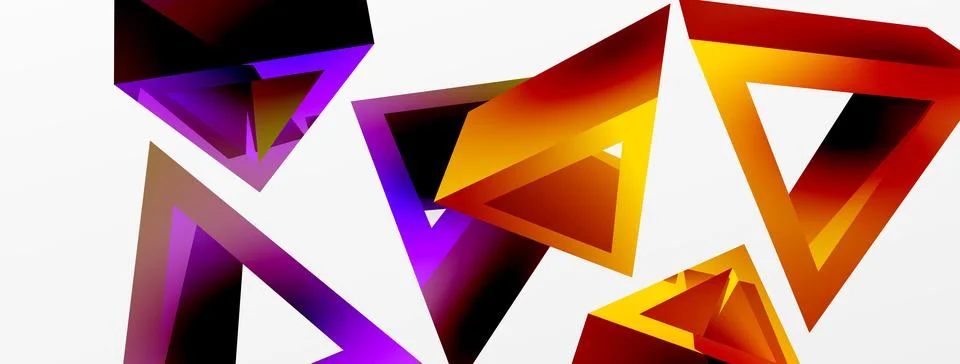 Triangle abstract background. 3d vector basic shape technology or business Stock Illustration
