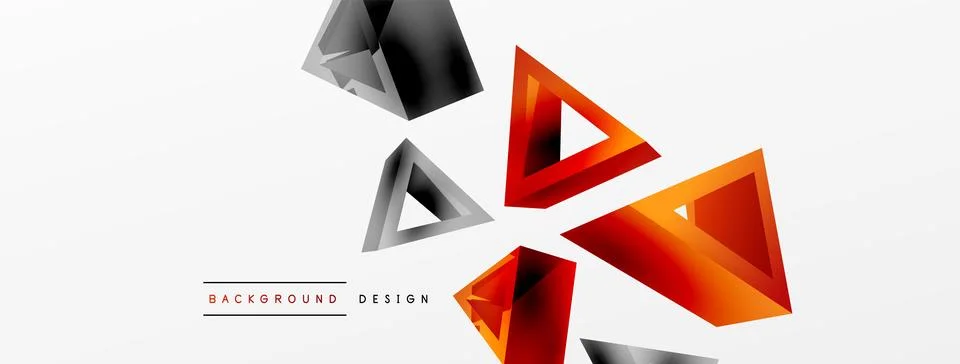 Triangle abstract background. 3d vector basic shape technology or business Illustrazione stock