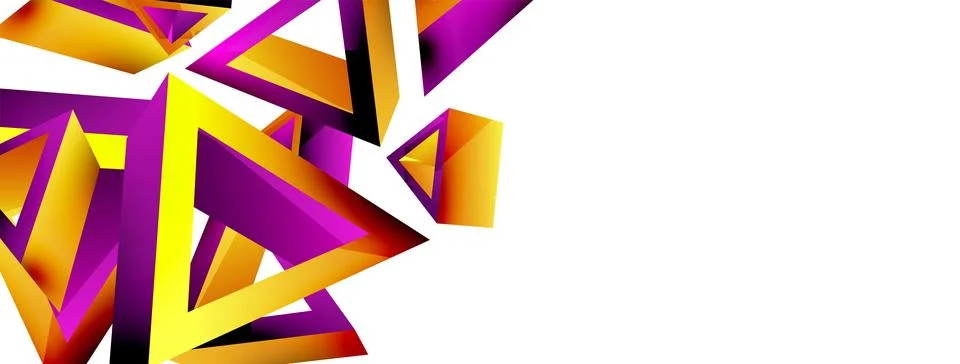 Triangle abstract background. 3d vector basic shape technology or business Stock Illustration
