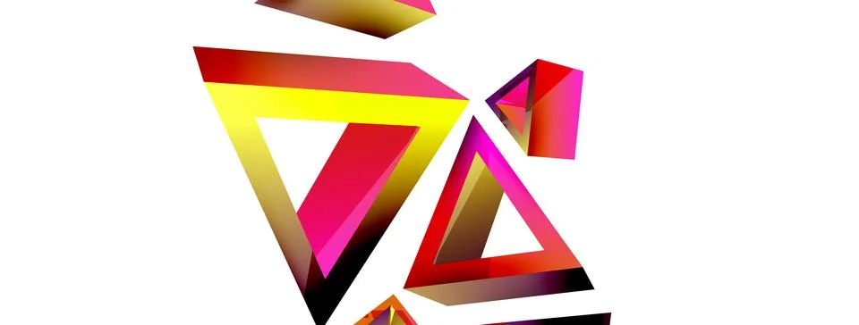 Triangle abstract background. 3d vector basic shape technology or business Stock Illustration