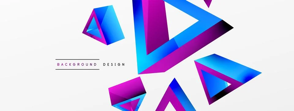 Triangle abstract background. 3d vector basic shape technology or business 스톡 일러스트