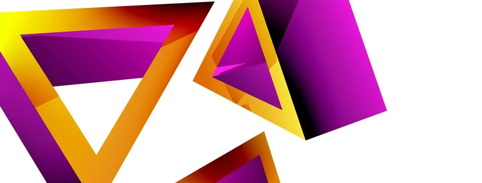 Triangle abstract background. 3d vector basic shape technology or business Illustrazione stock