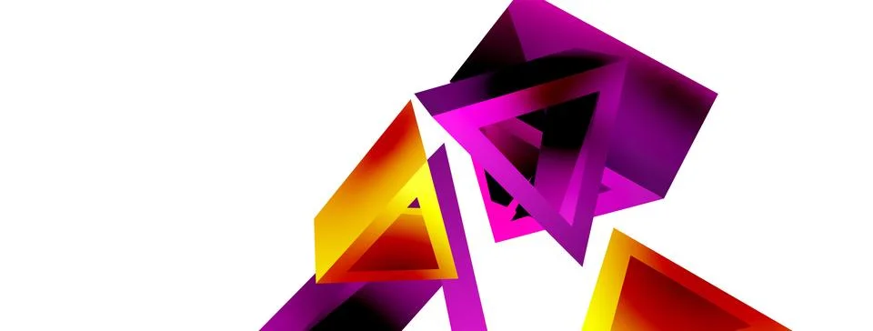 Triangle abstract background. 3d vector basic shape technology or business 스톡 일러스트