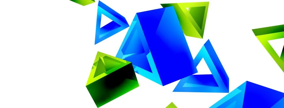 Triangle abstract background. 3d vector basic shape technology or business Stock Illustration