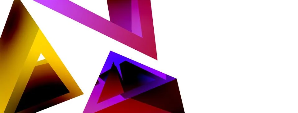 Triangle abstract background. 3d vector basic shape technology or business 스톡 일러스트