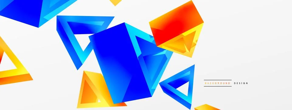 Triangle abstract background. 3d vector basic shape technology or business Stock Illustration