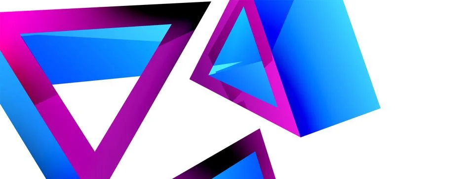 Triangle abstract background. 3d vector basic shape technology or business Stock Illustration