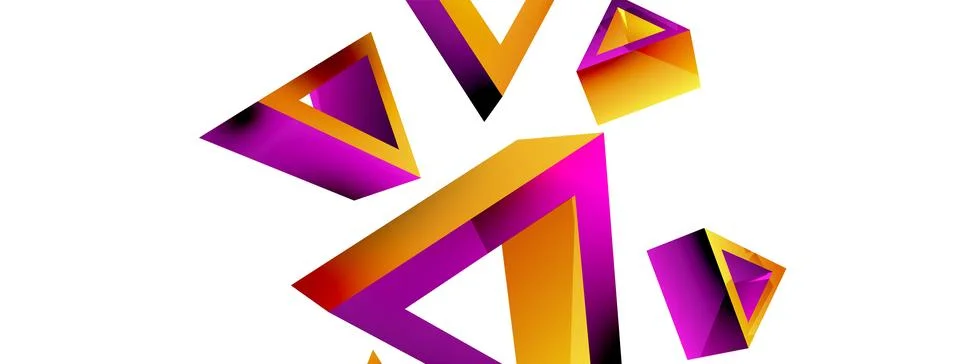 Triangle abstract background. 3d vector basic shape technology or business 스톡 일러스트