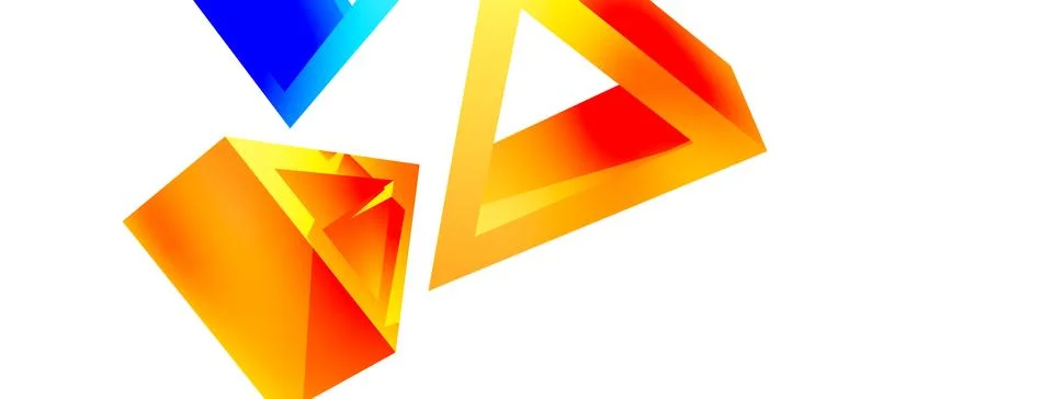 Triangle abstract background. 3d vector basic shape technology or business Stock Illustration