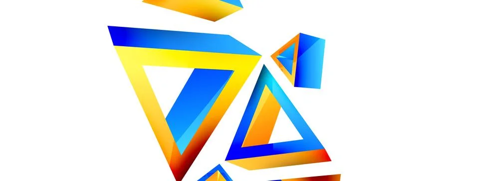 Triangle abstract background. 3d vector basic shape technology or business 스톡 일러스트