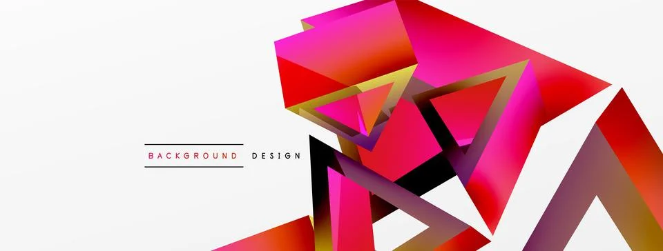 Triangle abstract background. 3d vector basic shape technology or business Stock Illustration