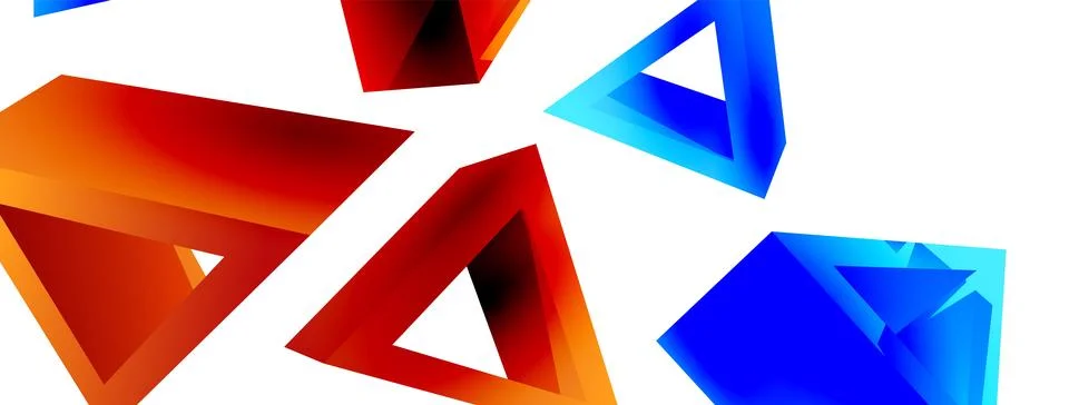 Triangle abstract background. 3d vector basic shape technology or business Stock Illustration
