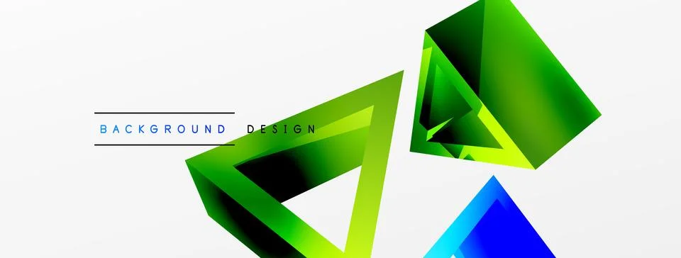 Triangle abstract background. 3d vector basic shape technology or business Stock Illustration