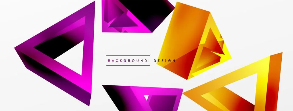 Triangle abstract background. 3d vector basic shape technology or business イラスト素材