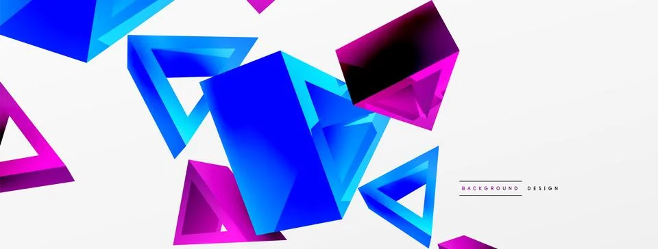 Triangle abstract background. 3d vector basic shape technology or business Stock Illustration