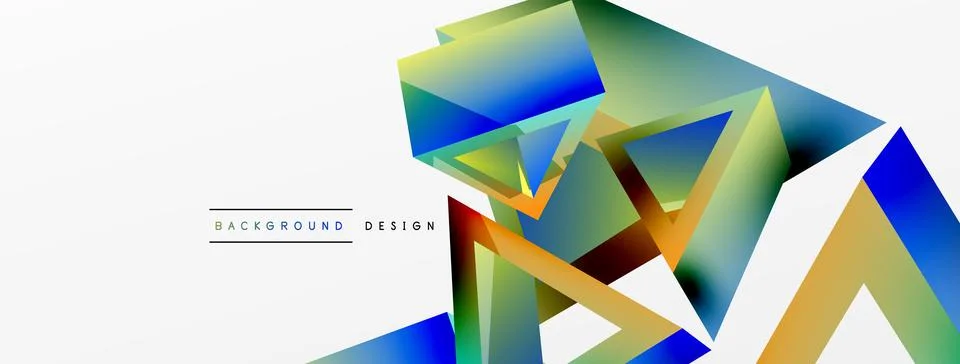 Triangle abstract background. 3d vector basic shape technology or business Stock Illustration
