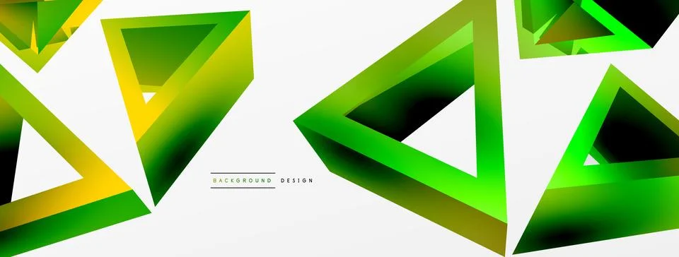 Triangle abstract background. 3d vector basic shape technology or business 스톡 일러스트