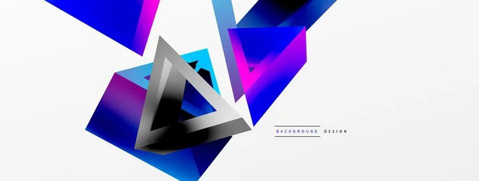 Triangle abstract background. 3d vector basic shape technology or business Illustrazione stock