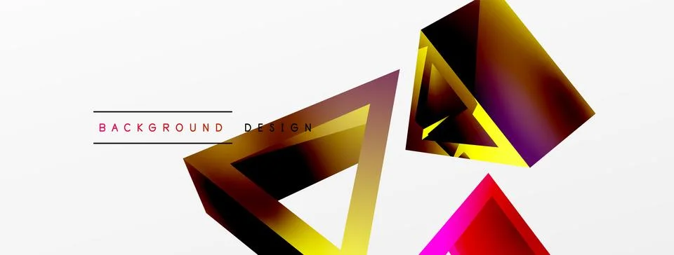 Triangle abstract background. 3d vector basic shape technology or business 스톡 일러스트