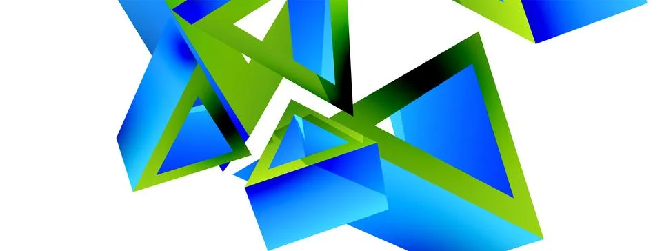 Triangle abstract background. 3d vector basic shape technology or business Stock Illustration