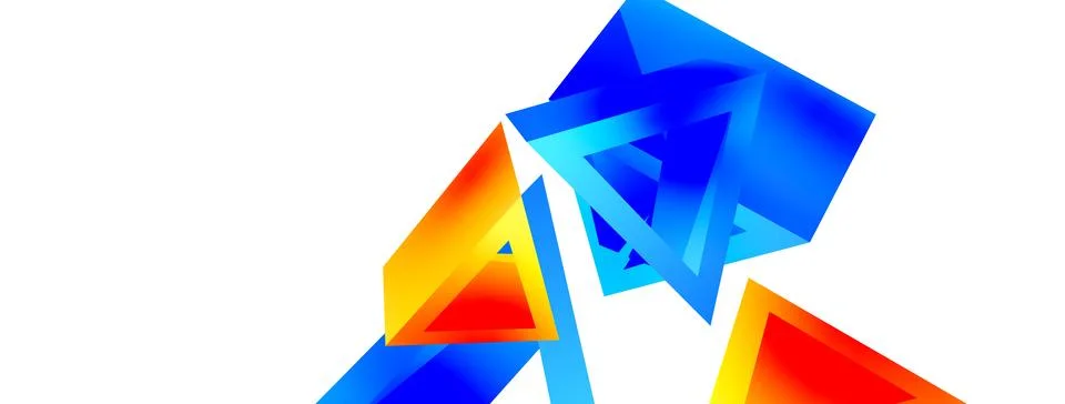 Triangle abstract background. 3d vector basic shape technology or business イラスト素材