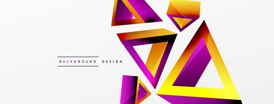 Triangle abstract background. 3d vector basic shape technology or business Stock Illustration