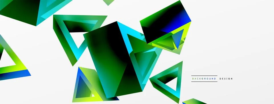 Triangle abstract background. 3d vector basic shape technology or business Stock Illustration