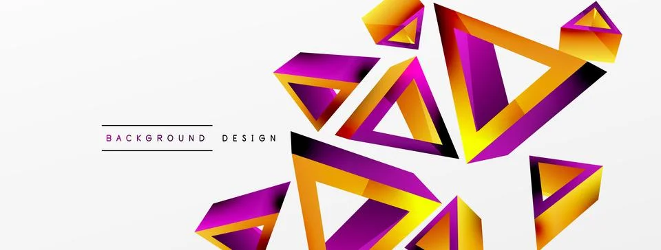 Triangle abstract background. 3d vector basic shape technology or business Stock Illustration