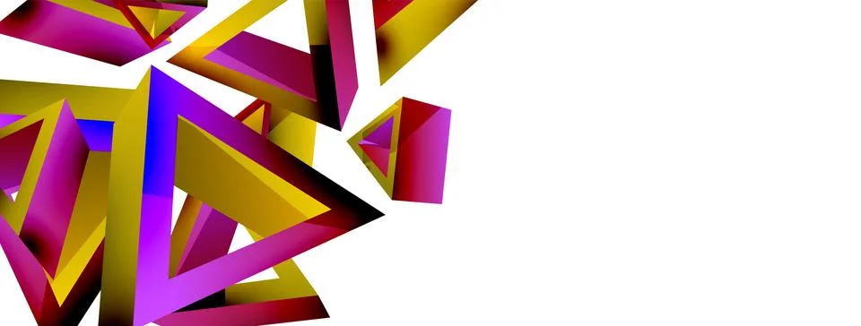 Triangle abstract background. 3d vector basic shape technology or business 스톡 일러스트