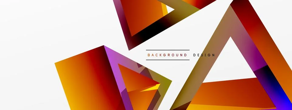 Triangle abstract background. 3d vector basic shape technology or business Illustrazione stock