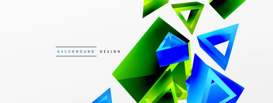 Triangle abstract background. 3d vector basic shape technology or business Stock Illustration