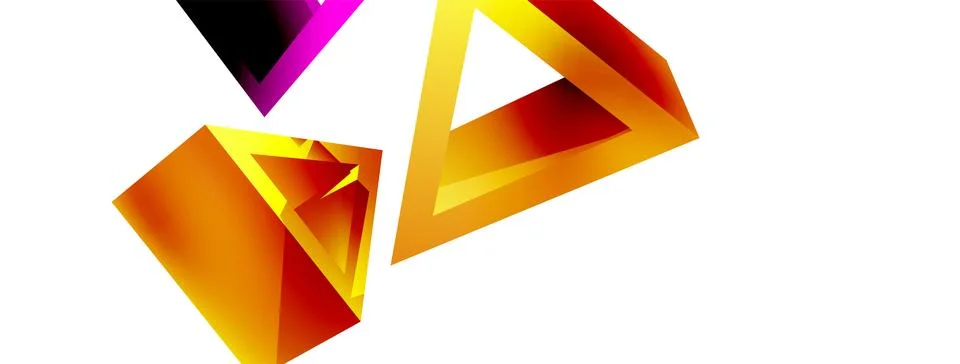 Triangle abstract background. 3d vector basic shape technology or business 스톡 일러스트