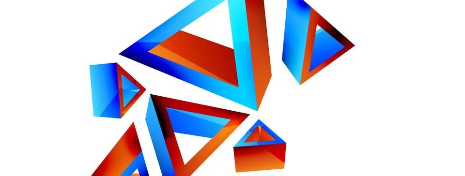 Triangle abstract background. 3d vector basic shape technology or business 스톡 일러스트