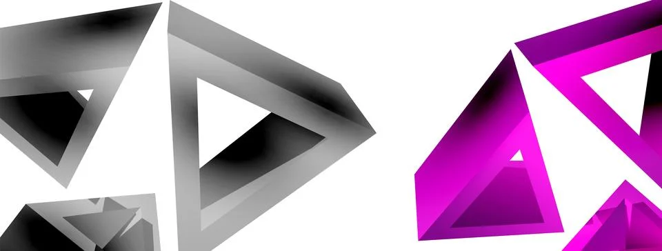 Triangle abstract background. 3d vector basic shape technology or business 스톡 일러스트