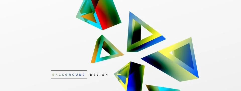 Triangle abstract background. 3d vector basic shape technology or business 스톡 일러스트