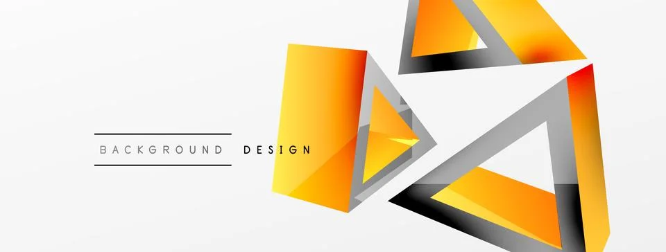 Triangle abstract background. 3d vector basic shape technology or business Stock Illustration