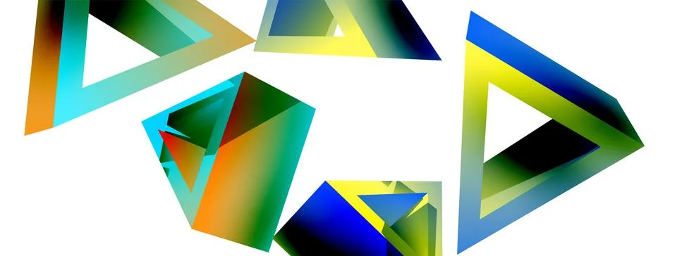 Triangle abstract background. 3d vector basic shape technology or business Stock Illustration